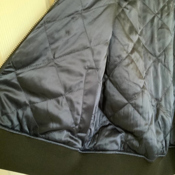 Blanc Noir Reversible Bomber Jacket Camo Navy Small NWT - Picture 9 of 12